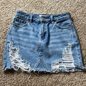 PacSun Ripped Jean Skirt